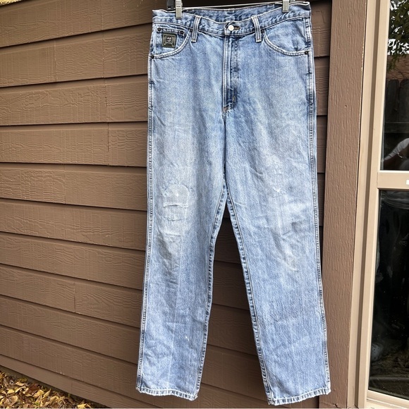 Cinch Other - Cinch Jeans Mens 33x32 Distressed Green Label Relaxed Fit Dip Ring Rancher Blue